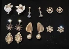 Vintage Estate Costume Jewelry Lot Retro MCM Earrings Tara Julianna? AB Crystals