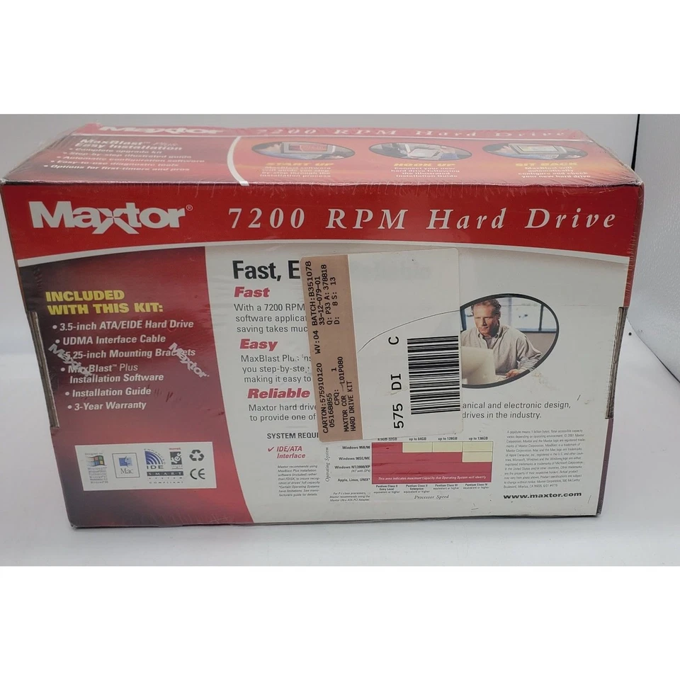 MAXTOR 80GB 7200 RPM HARD DRIVE BRAND NEW FACTORY SEALED - Image 2 of 2