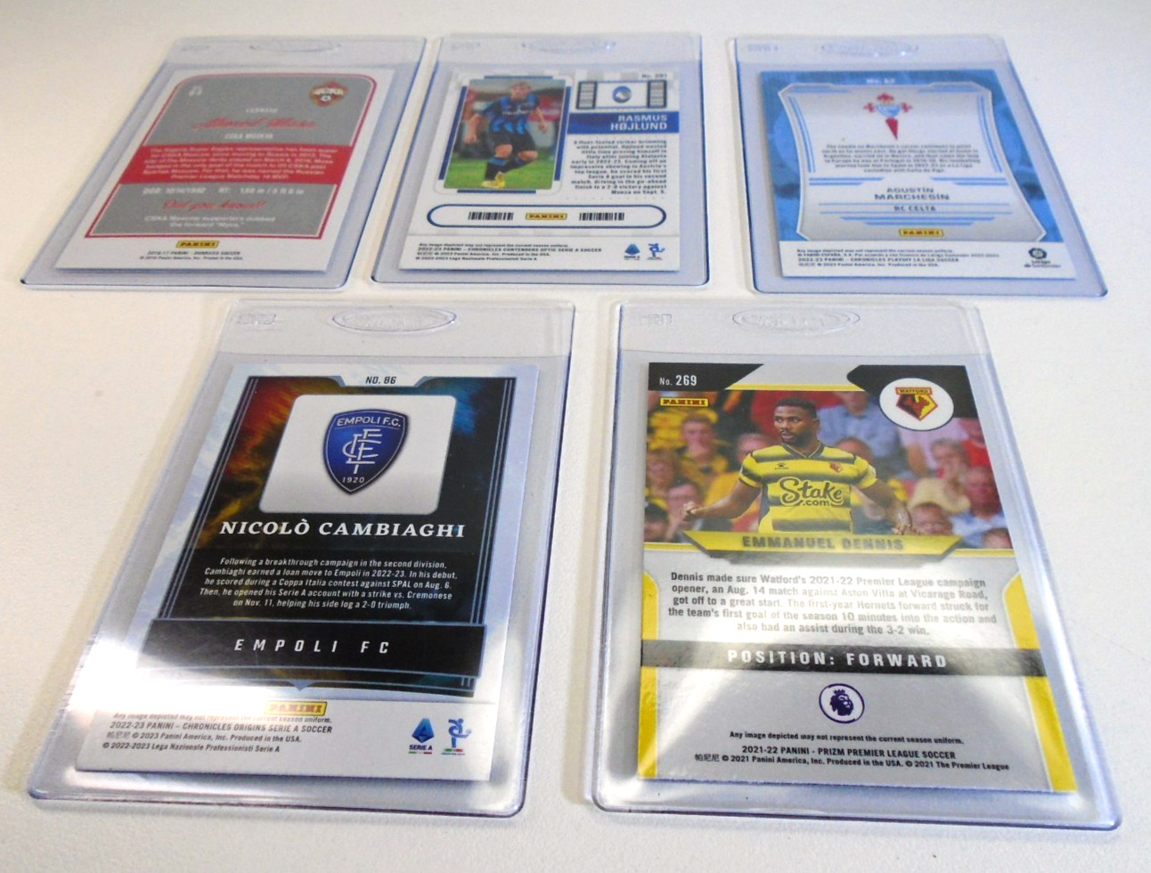 International Futbol Soccer Rookie Card Lot 5pc RC Dennis Hojlund Musa Cambiaghi view 9