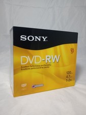 Sony DVD-RW 10-Pack 4.7 GB 120 Min 1-2x (Video Recorders) Brand New Sealed 