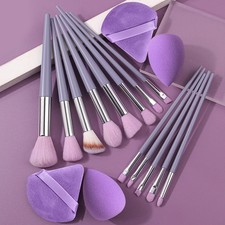 The 17-piece purple makeup brush set includes a multi-functional facial makeup b