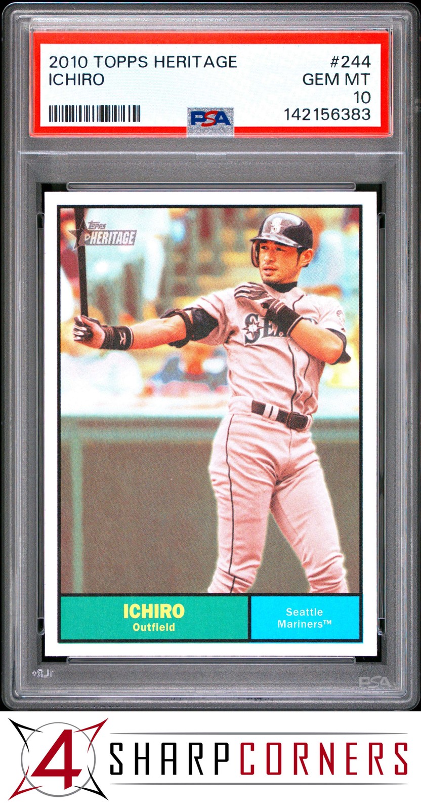 2010 TOPPS HERITAGE #244 ICHIRO SUZUKI MARINERS HOF PSA 10