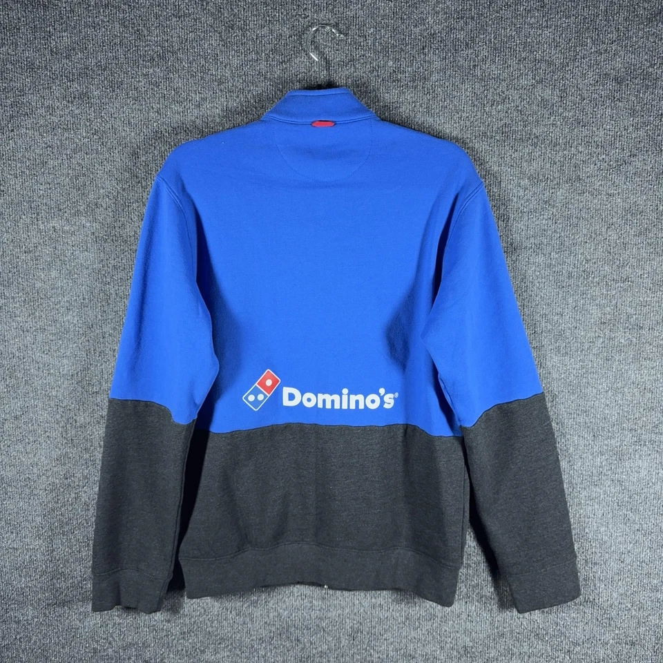 Chaqueta Dominos Gear Para Hombre Pequeña Azul Gris Cremallera Completa Pizza Entrega Uniforme Foto 4 de 4