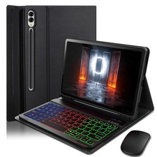 7 Colors Backlit Keyboard Case with Mouse for 12.4" Samsung Galaxy Tab S7 FE/S7
