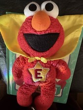 Elmo Plush And 1993 Alphabet Book 2 Pcs Of Classic Sesame Street superhero VTG