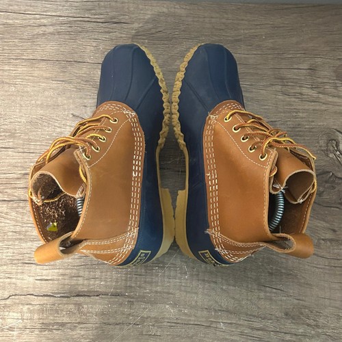 LL Bean Duck Stiefel Damen Gummi Regen Schuhe Größe 7 mittelbraun/blau - Bild 5 von 8