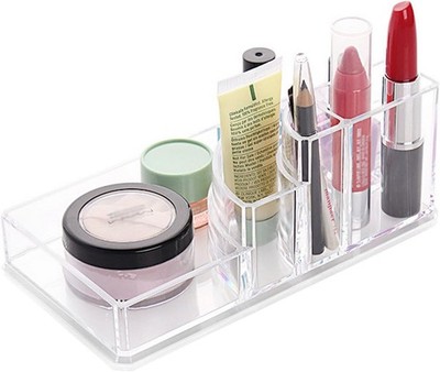 HOME COLLECTION CLEAR ACRYLIC MAKEUP ORGANISER (STYLE F) - CLEAR