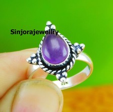 Amethyst Gemstone 925 sterling silver handmade Gift Ring US size 5 to 10