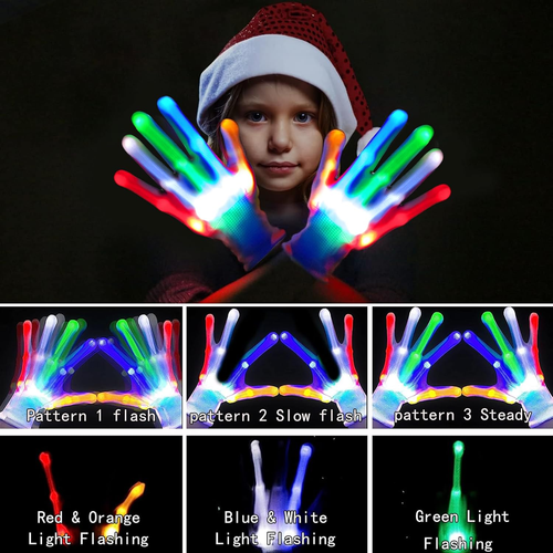 LED Gloves Girls Boys Toys Age 6-8 8-12 Year Old Light up Gloves Stocking Stuffe - Picture 2 of 6