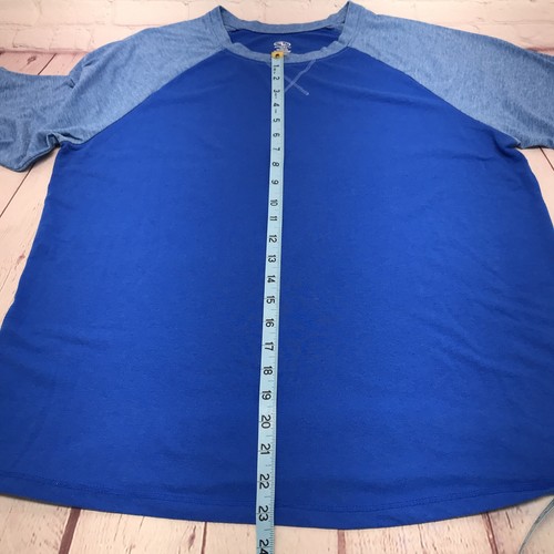 Athletic Works Women's Blue 3/4 Sleeve Polyester Baseball Tee XXL - Picture 7 of 8