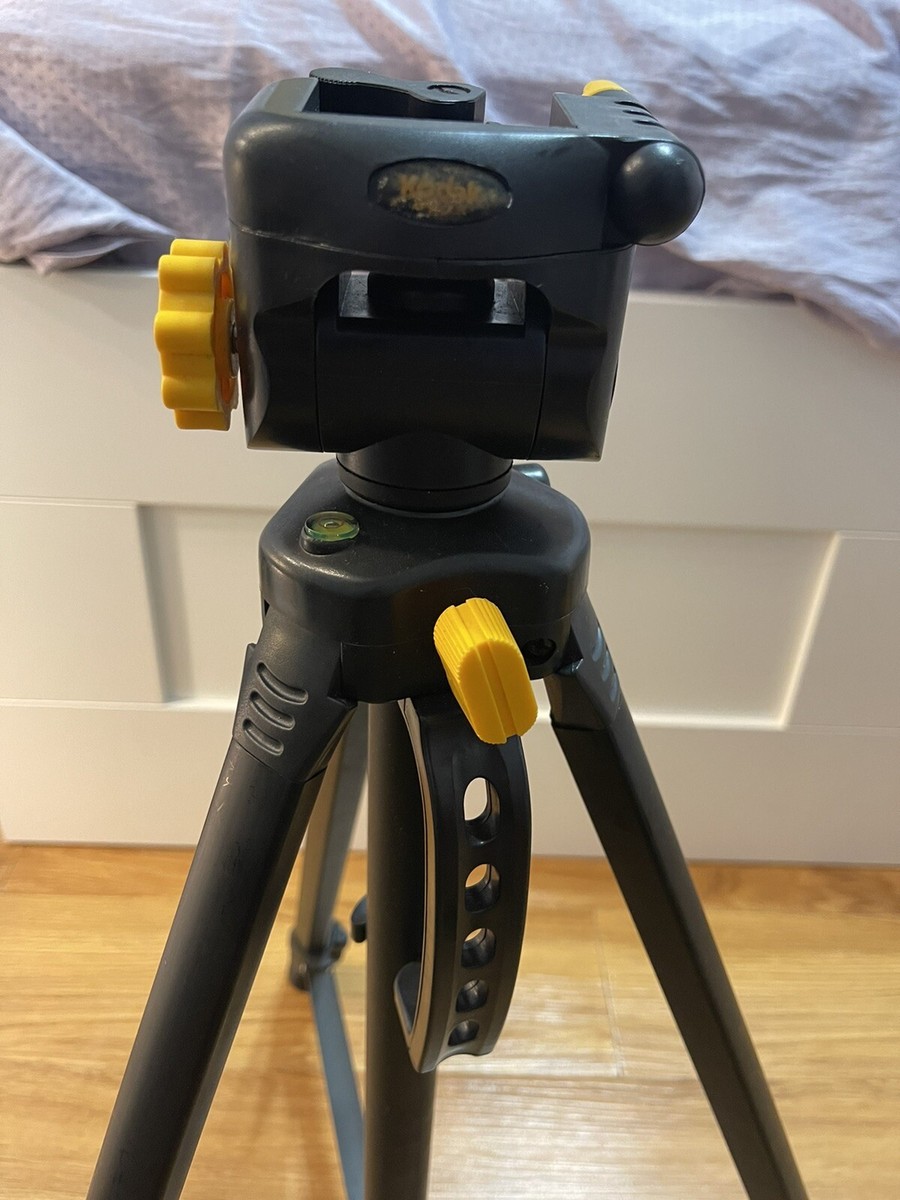 Kodak Black Yellow Gear Tripod w/Tension Control, Bubble Level