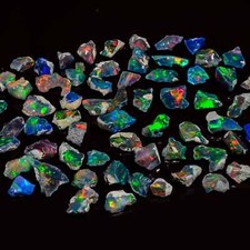 Cut Grade AAA Black Opal Rough Lot 10 PCS Natural Ethiopian Welo Black Opal Raw