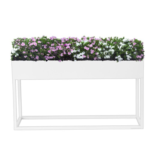 Long Rectangular Planter Box Heavy Duty Iron Partition Barrier Outdoor Decor