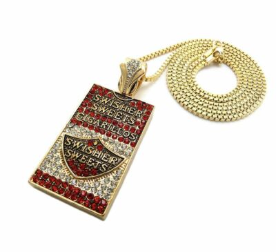 cigarette chain Iced Cigarette Case Bling Pendant & 2mm 20