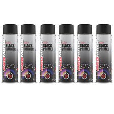 6X Promatic Black Primer Professional Spray Paint Aerosol Multi Purpose 500ml