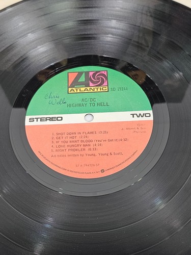 AC/DC Highway To Hell LP - Atlantic SD 19244 ~ 1st Press 1979 EX/G+ - Picture 4 of 9