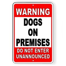 Dog Will Bite Beware Of Dog Metal Sign 8" x 12" Security Attack Keep Out Warning