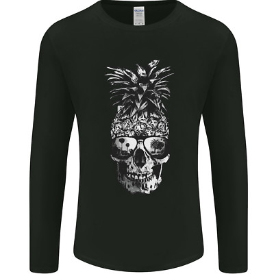 Pineapple Skull Surf Surfen Surfer Urlaub Herren Langarm T-Shirt