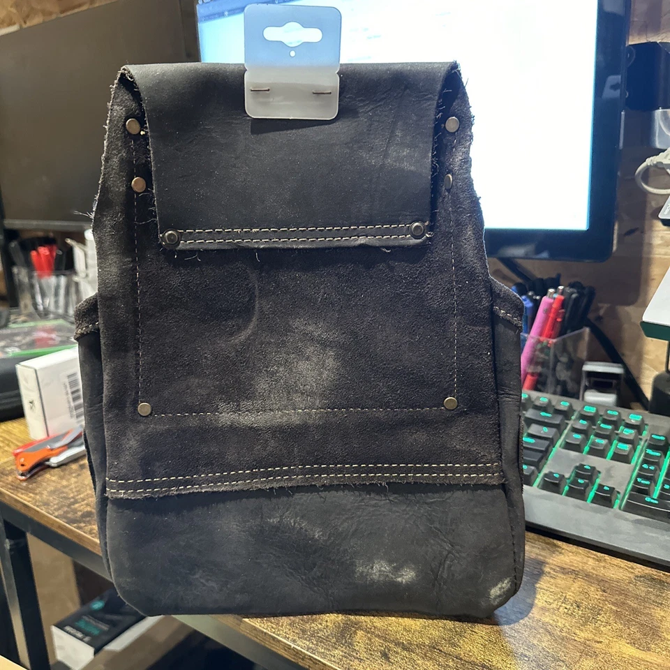 90926 10 Pocket Nail And Tool Pouch In Top Grain Oiled Leathe Dark Brown - Image 4 of 4