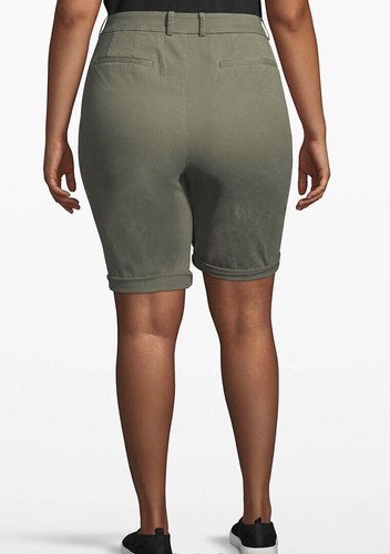 NWT Lane Bryant Olive Chino Bermuda Shorts 10” Sz 20W, 22W, Orig $40 - Picture 4 of 7