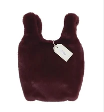HAT ATTACK NWT $98 Bujubaba Burgundy Faux Fur Mini Tote Bag