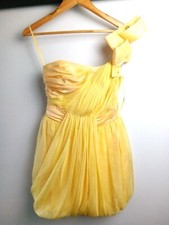 Vintage Unique Boutique Women`s Evening Party Short Dress Yellow Size-1