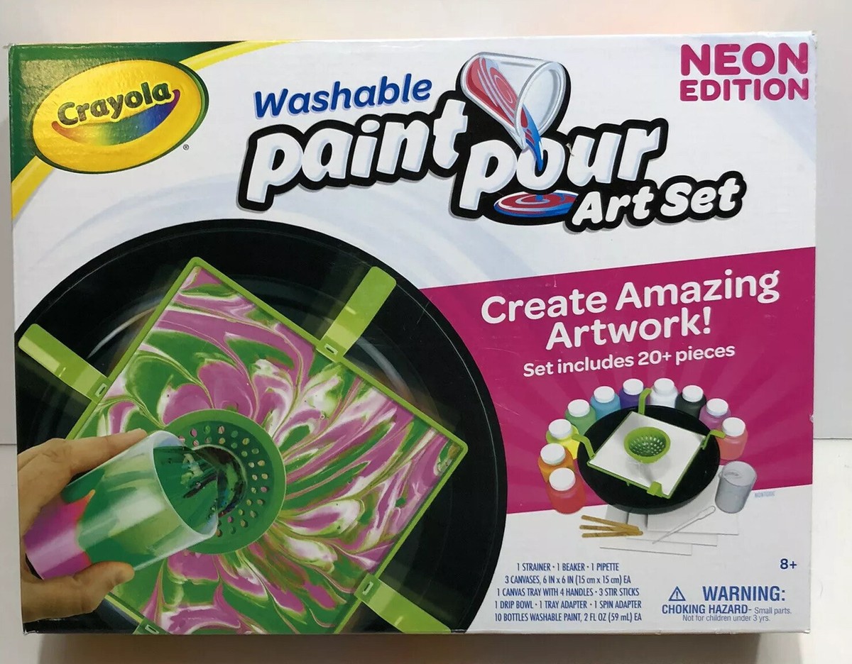Crayola Washable Paint Pour Art Set Neon Edition New In Box! - Main Image