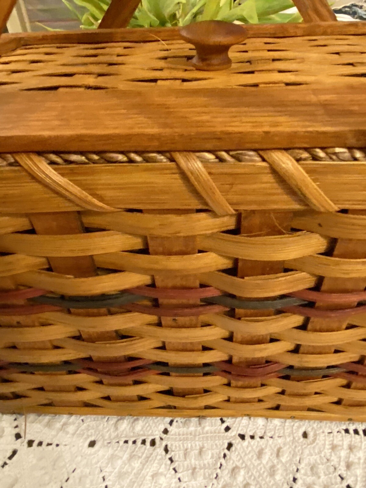 Amish Sewing Basket Handmade Hershberger Covered Insert 2001 Picnic