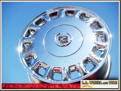 EXCHANGE SET OF 4 CHROME 16" CADILLAC ALLANTE DEVILLE OEM WHEELS RIMS 4509 - Picture 3 of 11
