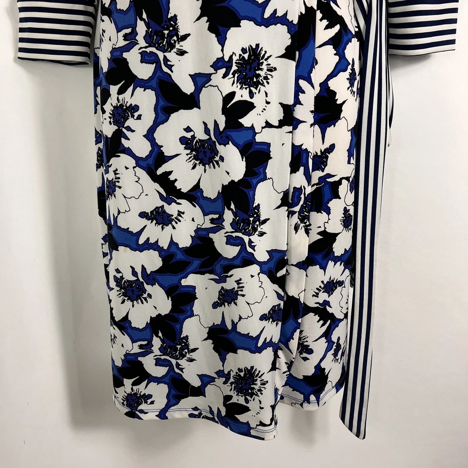 Vestido envolvente The Limited para mujer XS floral hasta la rodilla manga 3/4 cuello en V elástico Foto 3 de 4