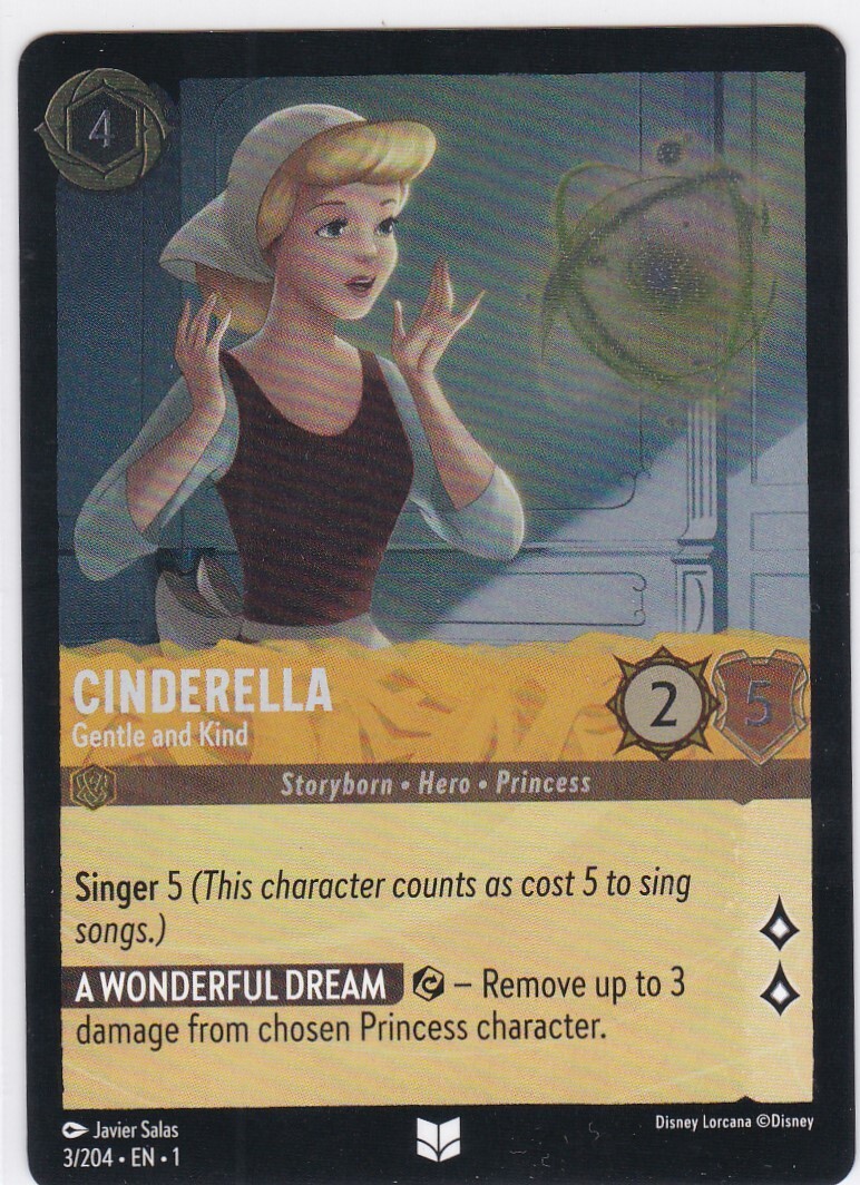 2023 Disney Lorcana Cinderella 3/204 Common Holo Foil The First Chapter TCG