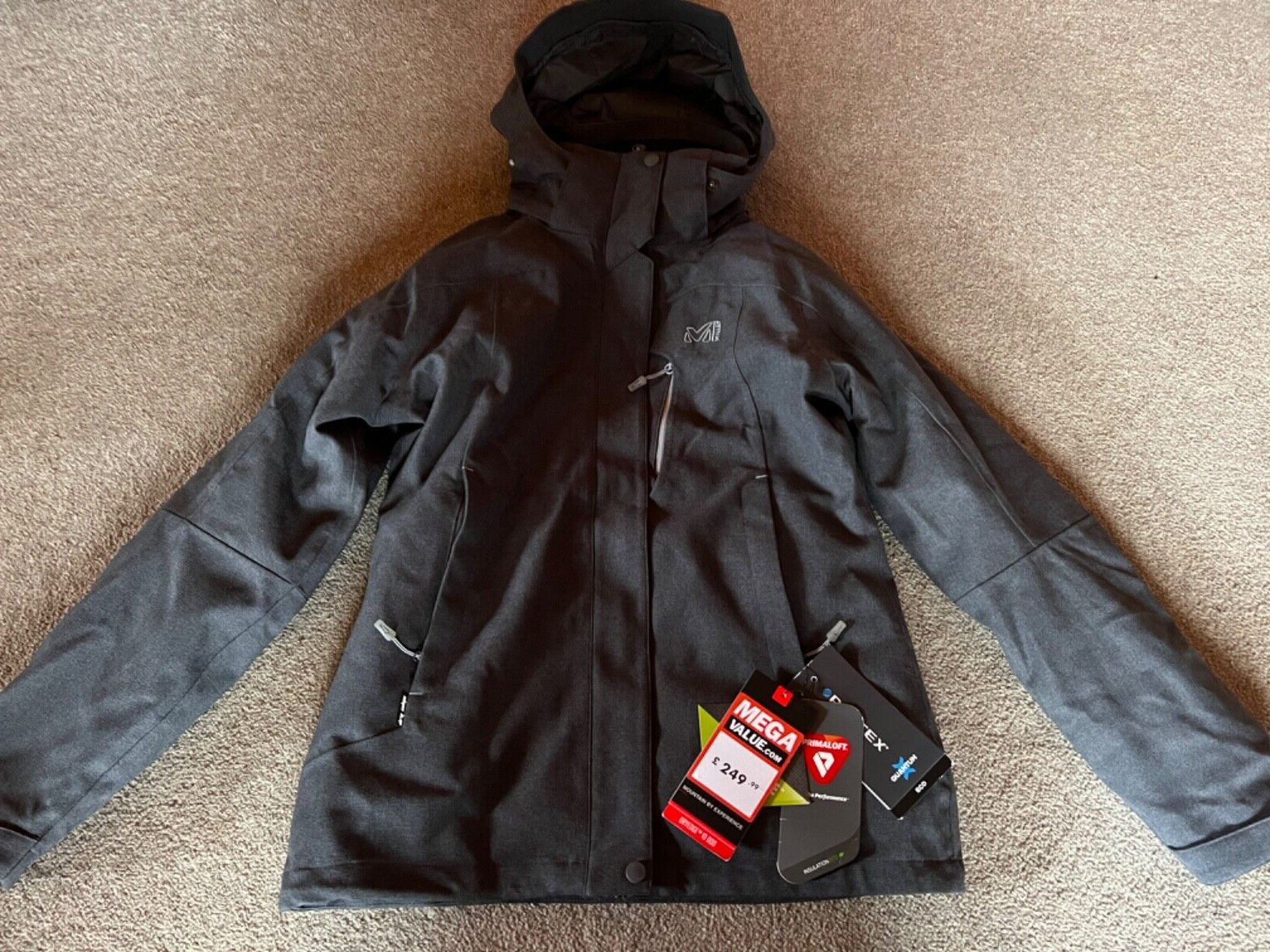 Chaqueta de esquí para mujer Millet Pobeda 3 en 1 brezo profundo Reino Unido 8-10 pequeña nueva con etiquetas