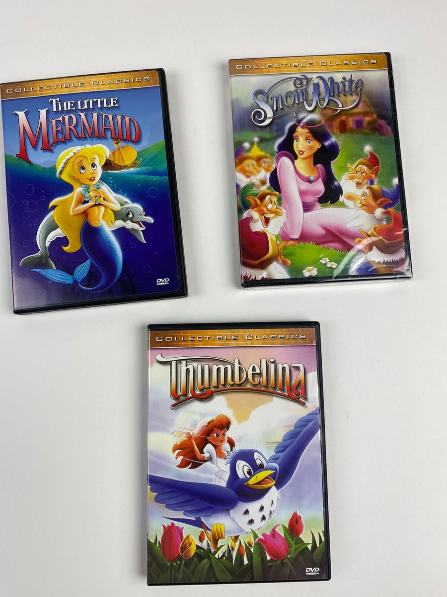 Lot of 3 Collectible Classics DVDs Snow White(SEALED),Thumbelina