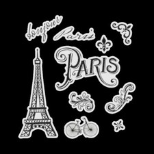 Découpes en papier imprimé _ BONJOUR PARIS / LOTS AU CHOIX _ Scrapbooking carter