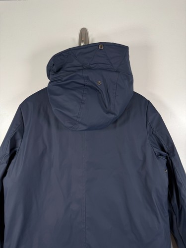 French Connection Women Quilt Lined Water Resistant Hood Jacket Blue Sz L 24x33 - Picture 15 of 15