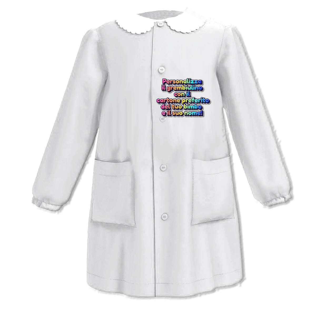 Grembiule Scuola Asilo e Elementare Bambina Personalizzabile con