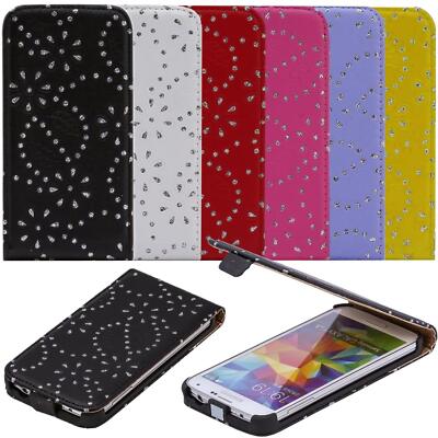 Handy Tasche für Samsung Galaxy S3 S3 Mini Schutz Hülle Flip Cover Glitzer Case