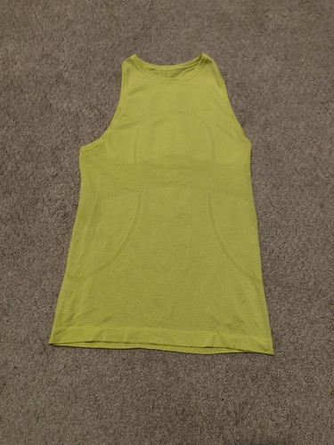 Lululemon Swiftly Tank Top Womens Sz 4 Racerback Green Yellow Stretch Workout