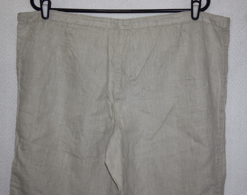 Victoria's Secret Strandhose Größe 14 (40 x 30) beige 100 % Leinen weites Bein Kordelzug - Bild 3 von 6