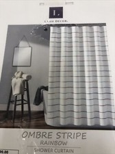 Lush Decor Ombr Stripe Rainbow Shower Curtain