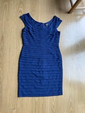 adrianna papell dress 14 Navy Blue Fitted Knee Length Layered party Wedding