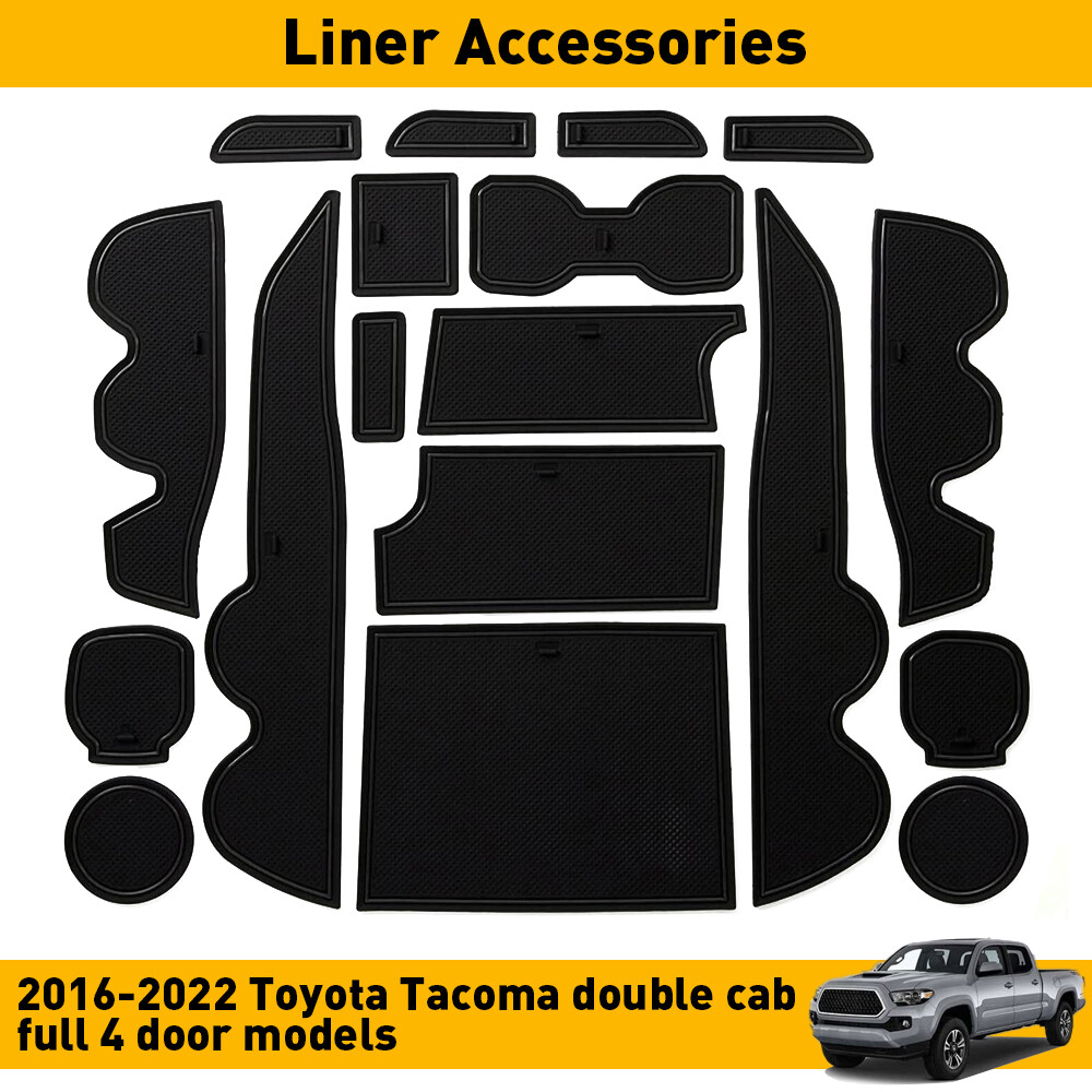 For 2016-2021 Toyota Tacoma Cup . Door Center Console Liner Insert Black Trim