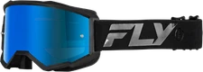 FLY RACING ZONE GOGGLE BLACK/BLACK W/ SKY BLUE MIRROR/SMOKE LENS 37-51525