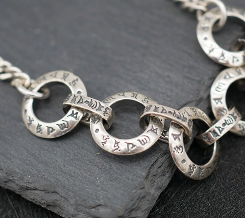 Collar de plata esterlina con budismo Om Mani Padme Hum colgante A2510 - Imagen 7 de 13
