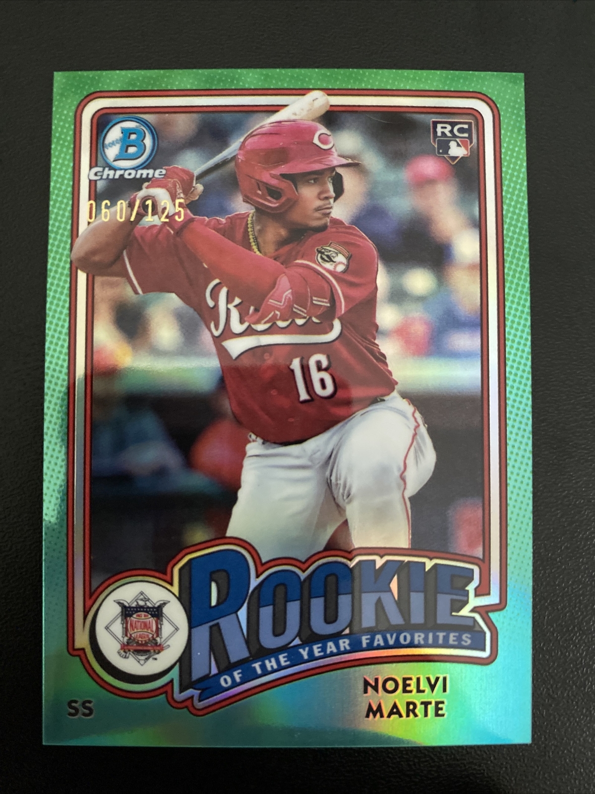 2024 Bowman Noelvi Marte RC #/125 Aqua Rookie Of The Year Favorites Refractor