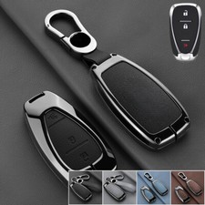 Leather Zinc Alloy Car Key Case Cover For Chevy Camaro Cruze Malibu Volt Bolt