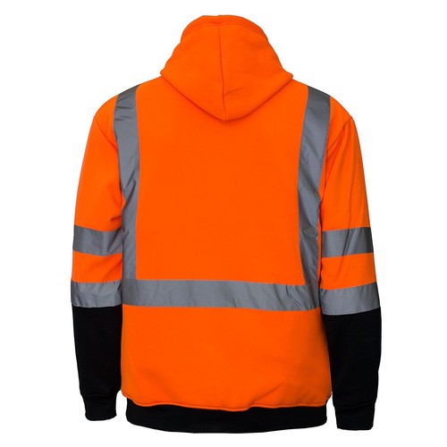 High Visibility Hooded Sweatshirt Class 3 Safety Hoodie,orange or Lime -H8311/12 - Picture 4 of 15
