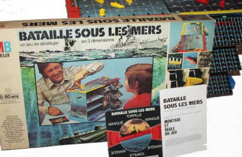 Jeu de société Bataille sous les mers en 3 dimensions MB Jeux 1975 vintage - Afbeelding 1 van 8