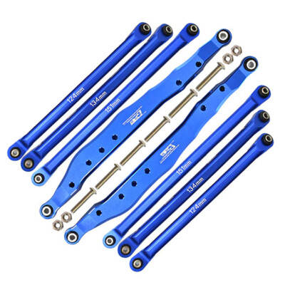 NEW GPM Aluminum Combo Set A (Trailing Arms + Chassis Links) Blue for Axial