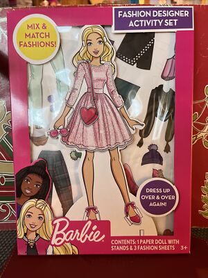 Barbie Fashion Designer Paper Doll Activity Set Dress Up Mix & Match Set |  eBay